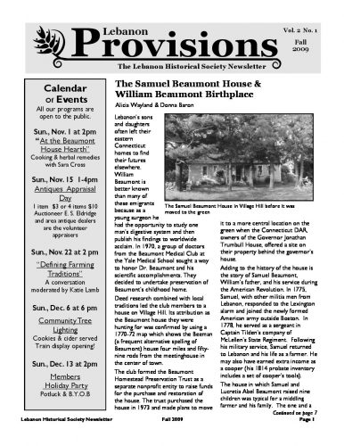 Fall 2009 Newsletter