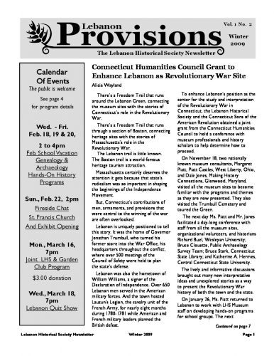 Winter 2009 Newsletter
